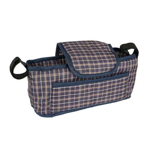 Poussette Pour Animal De Compagnie et Sac Caddy – Tartan Bleu