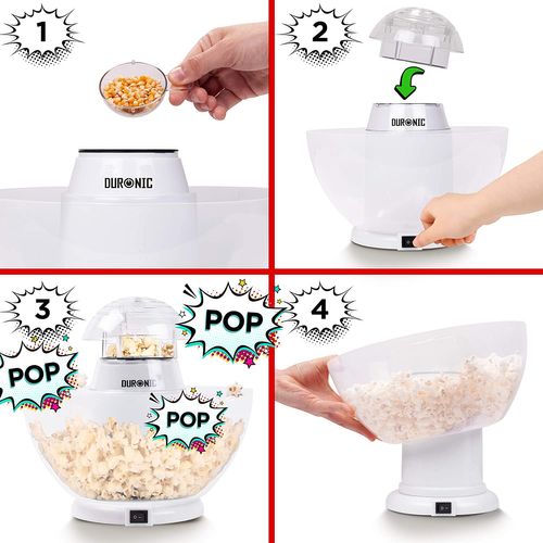 Appareil à Popcorn - Bol Démontable - Cuisson à Air Chaud De Mais Soufflé Sans Huile - Pop50 We