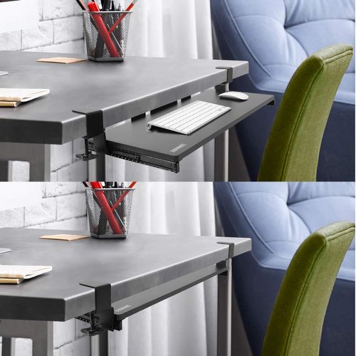 Dktpx2 Support Coulissant Pour Clavier Et Souris - Tiroir Sous La Table - Solution Ergonomique