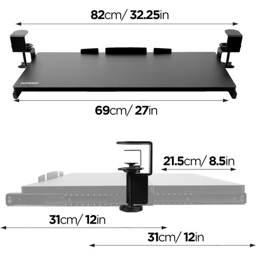 Dktpx2 Support Coulissant Pour Clavier Et Souris - Tiroir Sous La Table - Solution Ergonomique