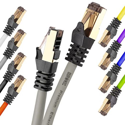 Cat8 Gy Câble Ethernet Gris 0,5 M - Bande Passante 2ghz - Transmission Des Données 40 Gigabits
