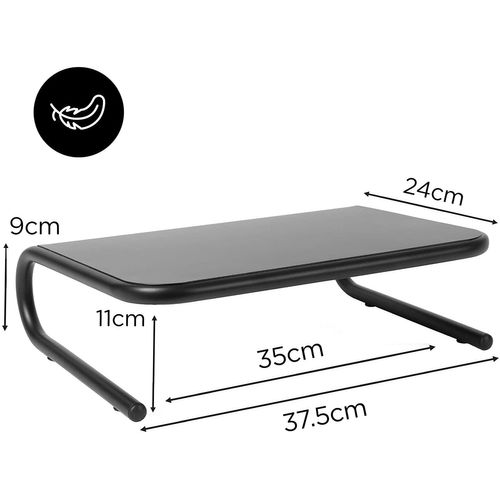 Dm071 Réhausseur D'écran En Métal - Noir - Capacité De 10kg - Espace De Rangement Sous Le Support