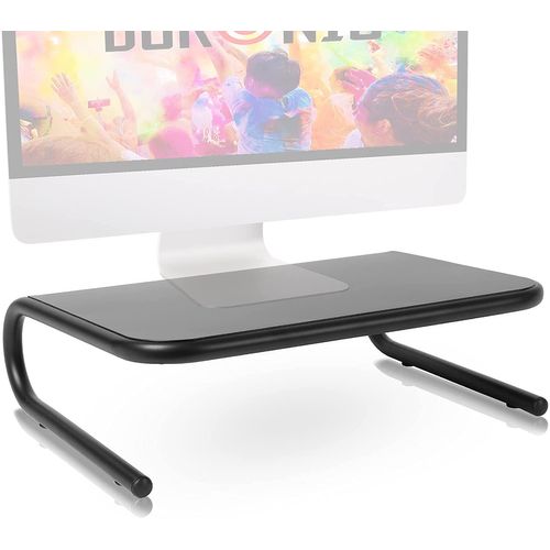 Dm071 Réhausseur D'écran En Métal - Noir - Capacité De 10kg - Espace De Rangement Sous Le Support