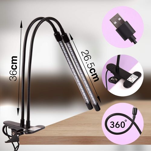 Glc24 Lampe De Croissance Horticole Double à Pince 40w - LED - Lumière De Culture Pour Plantes