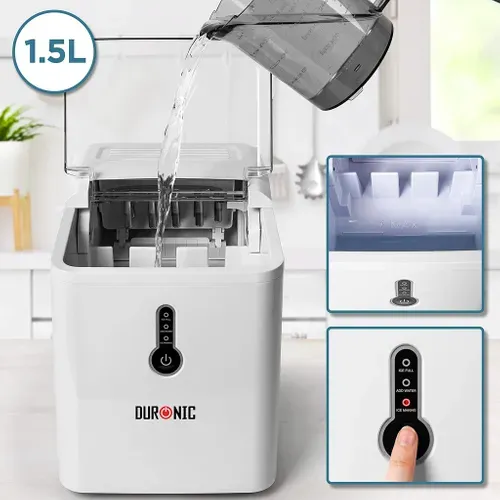 Machine à Glaçons Automatique - 9 Glaçons en 7 mn - 12 kg en 24h - Réservoir 1,5L - 120w - Icm120