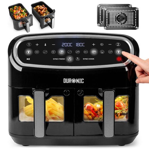 Af24 Friteuse à Air 2400w - Deux Tiroirs De Cuisson De 4.5 Litres - Sync Cook Et Sync Finish