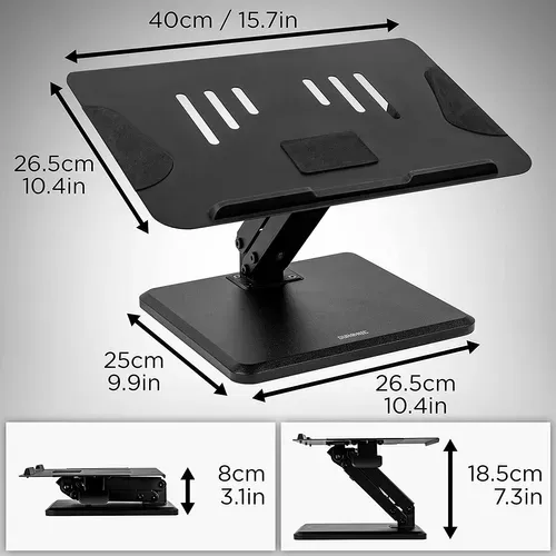 Support Pour Ordinateur Portable Hauteur Ajustable 8-18,5cm Duronic Dml125