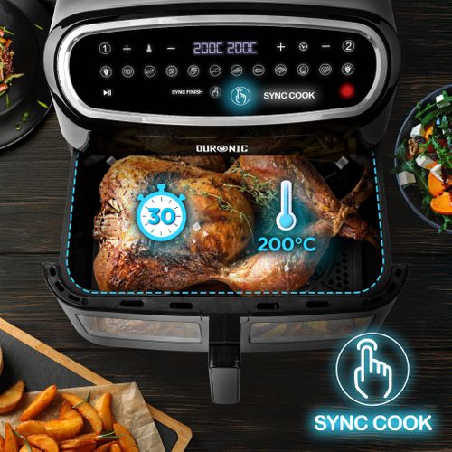 Friteuse à Air Avec 1 Grand Tiroir De 10l Programmes De Cuisson Préréglés Sans Huile Duronic Af14 Bk