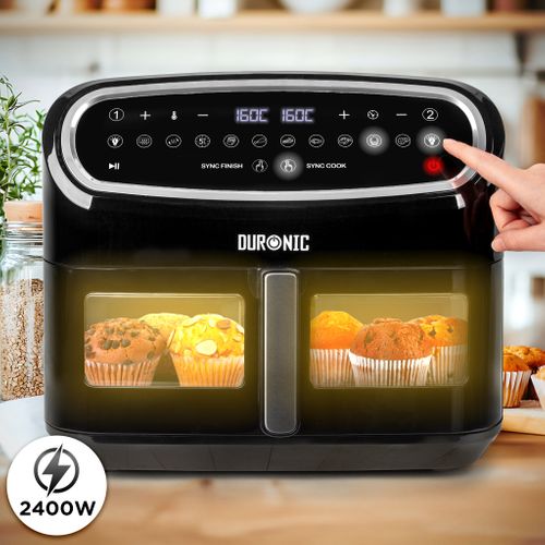 Friteuse à Air Avec 1 Grand Tiroir De 10l Programmes De Cuisson Préréglés Sans Huile Duronic Af14 Bk