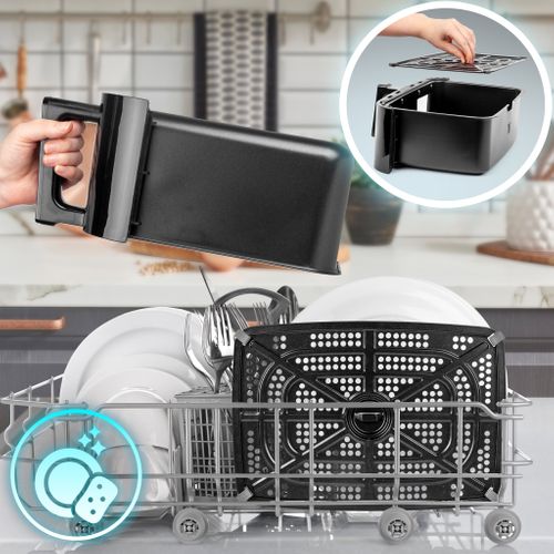 Friteuse à Air Avec 1 Grand Tiroir De 10l Programmes De Cuisson Préréglés Sans Huile Duronic Af14 Bk