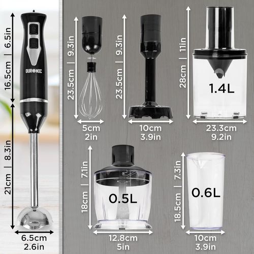 Mixeur Plongeant à Main 350w 2 Vitesses 2x Lames En Inox Presse-purée Hachoir - Hb35 Bundle