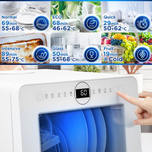 Lave-vaisselle De Table 950w Lave Vaisselle Posable Portable Compact 7 Programmes - Dw5 We