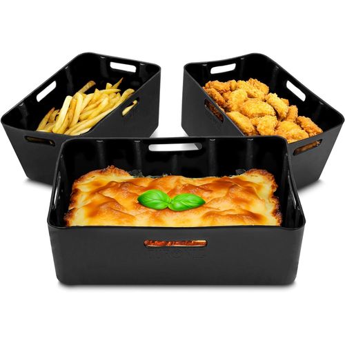 Afl3 3x Moules En Silicone Plats Réutilisables Accessoires Pour Friteuse à Air Airfryer