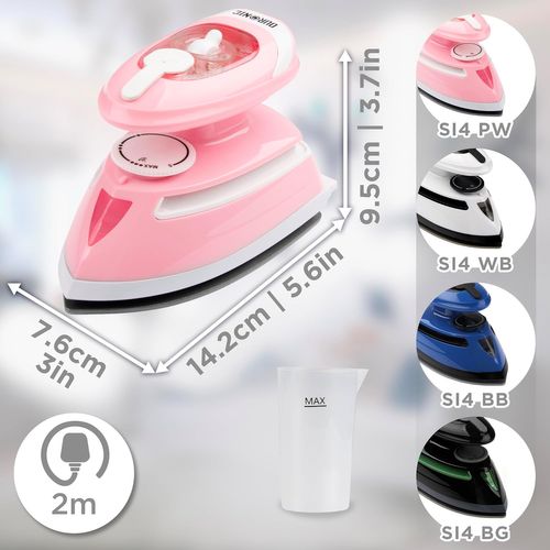 Si4 Pw Mini Fer à Repasser à Vapeur De Voyage 420w Réservoir D'eau De 30 Ml Compact