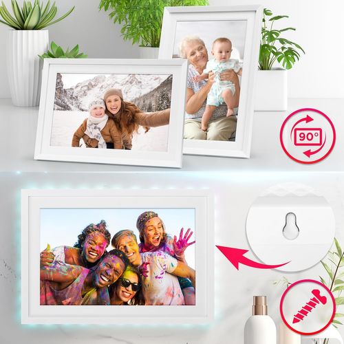 Frameo Pf2a We Cadre Photo Numérique Connecté Ecran Tactile 10,1 Pouces Lecteur Photo Vidéo