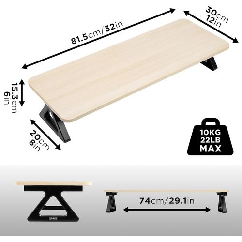 Dm06-2 Nl Support Pour Deux Moniteurs En Mdf 82 X 30 Cm Rehausseur D'écran D'ordinateur