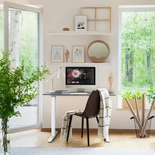 Bureau Assis-debout Électrique Cd120 Wg  Plateau De 120 Cm Hauteur Ajustable 72 à 118 Cm