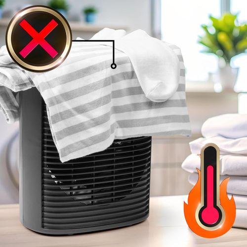 Hv32 Bk Radiateur Soufflant électrique 2000w Thermostat Réglable Mode éco Mode Turbo Ventilateur