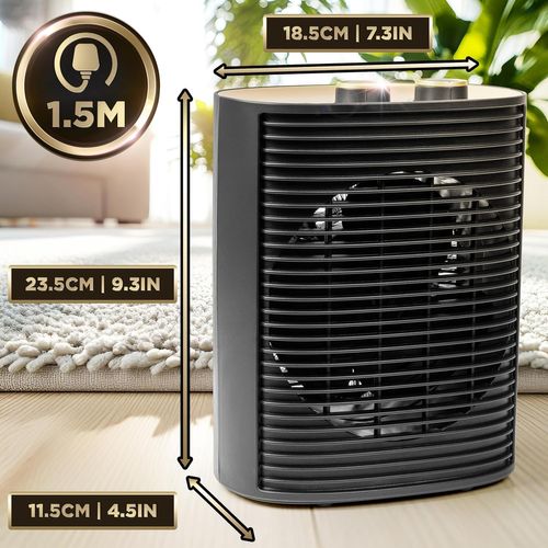 Hv32 Bk Radiateur Soufflant électrique 2000w Thermostat Réglable Mode éco Mode Turbo Ventilateur