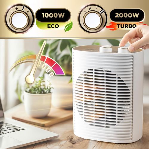 Hv32 We Radiateur Soufflant électrique 2000w Thermostat Réglable Mode éco Mode Turbo Ventilateur
