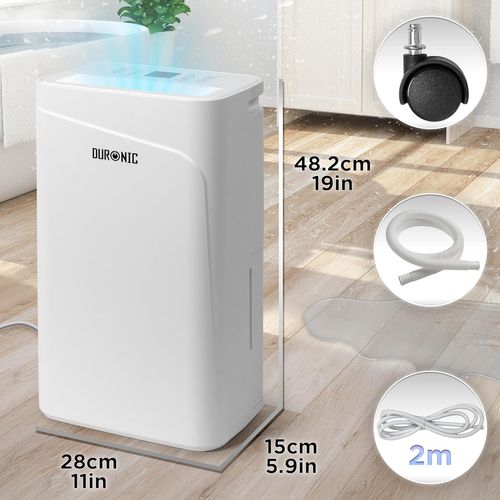 Dh121 Déshumidificateur 300w Jusqu'à 12l D'eau Par Jour Réservoir 2,1l Minuteur 1 à 24h