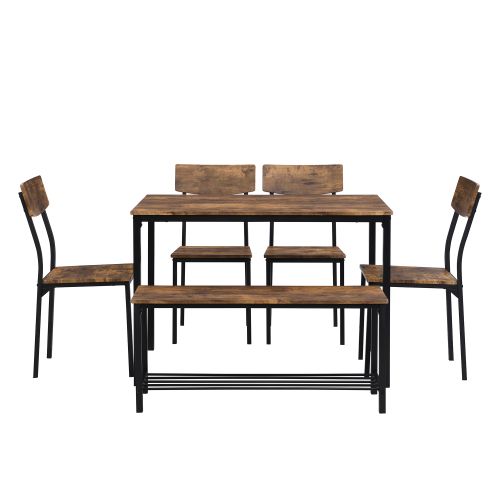 Ensemble Table À Manger Et Bancs, 110 X 70 X 75, 4 Chaises 38.5 X 40 X85, 1 Bancs De 100 X 31.5 X 45