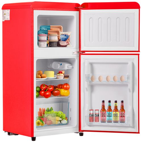 Réfrigérateur Congélateur 2 Portes Vintage 60l, Rouge