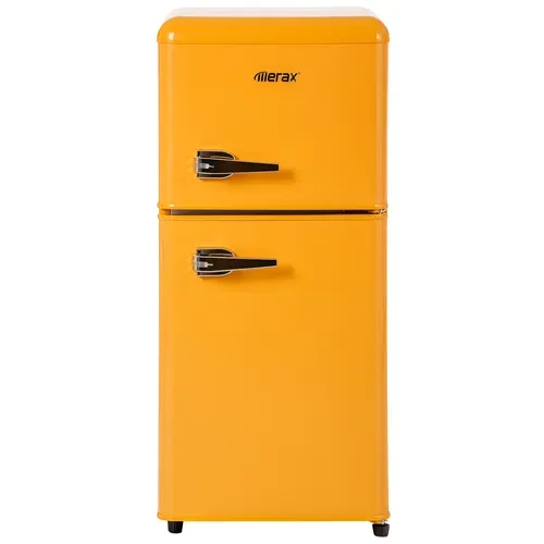 Réfrigérateur Congélateur 2 Portes Vintage 60l, Jaune
