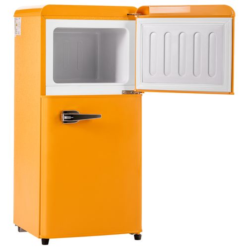 Réfrigérateur Congélateur 2 Portes Vintage 60l, Jaune