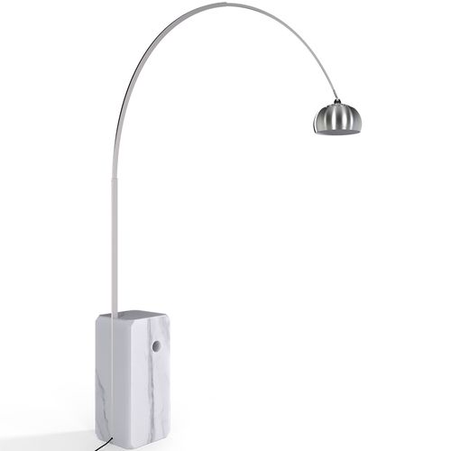 Lampe De Sol Arco En Métal Avec Base En Marbre – Arc Noir