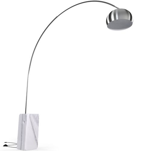 Lampe De Sol Arco En Métal Avec Base En Marbre – Arc Noir