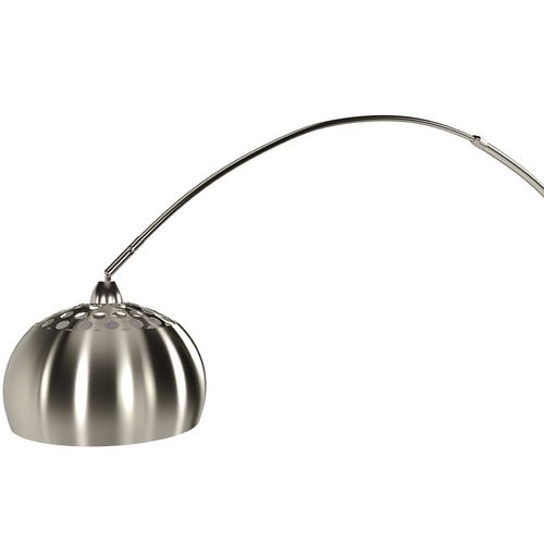 Lampadaire En Métal Arqué Avec Base En Marbre Ronde – Arc Blanc