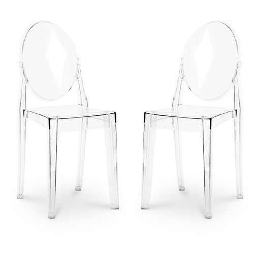Lot De 2 Chaises De Salle à Manger Transparentes - Victoire  Transparent