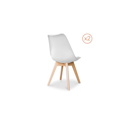 Ensemble De 2 Chaises De Design Scandinave Brielle Avec Coussin - Matt Rouge