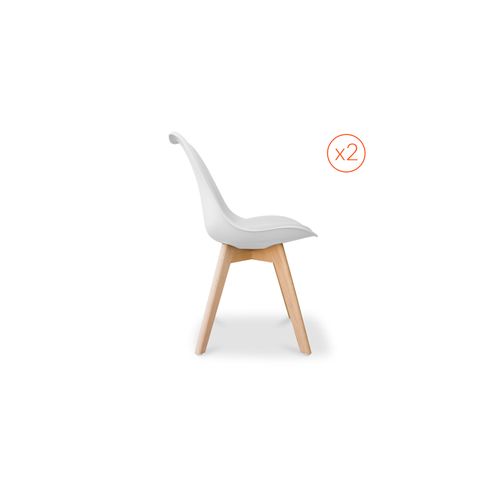 Ensemble De 2 Chaises De Design Scandinave Brielle Avec Coussin - Matt Rouge