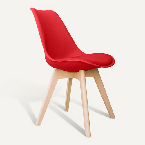 Ensemble De 2 Chaises De Design Scandinave Brielle Avec Coussin - Matt Rouge