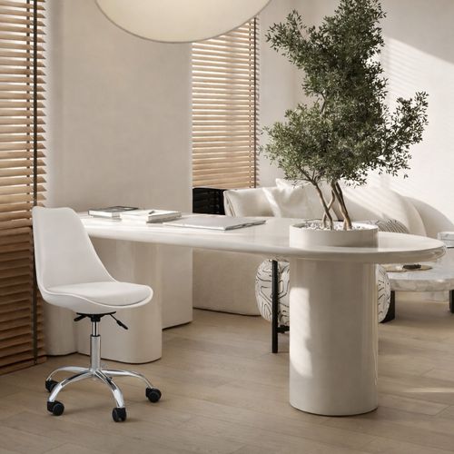 Chaise De Bureau Tulip Pivotante à Roulettes Orange