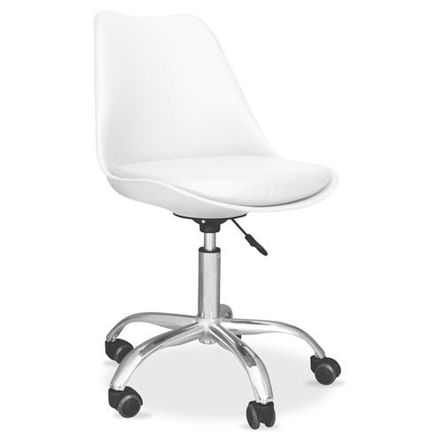 Chaise De Bureau Tulip Pivotante à Roulettes Orange