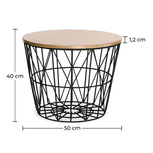 Table D'appoint Panier – Style Modern Gris Foncé