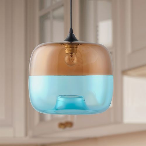 Lampe Suspension Coffee Blue - Verre Bleu