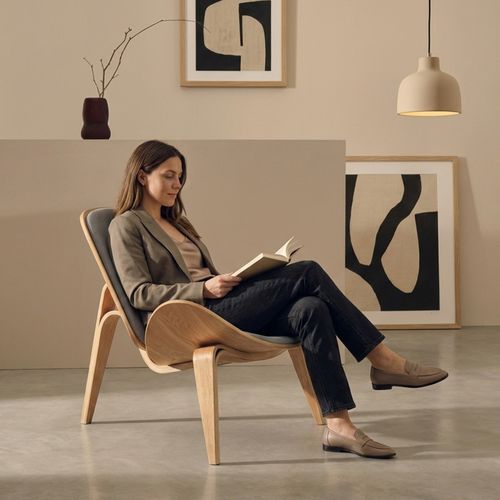 Fauteuil Design - Fauteuil Scandinave - Revêtement En Tissu - Luna Noir