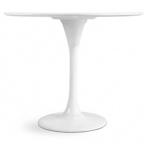 Table À Manger Ronde 110 Cm Avec Plateau En Mdf Et Base En Métal – Design Moderne Et élégant - Blanc