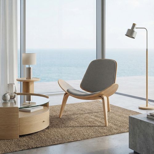 Fauteuil Design - Fauteuil Scandinave - Revêtement En Tissu - Luna Gris Foncé