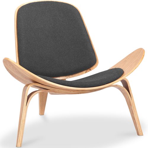 Fauteuil Design - Fauteuil Scandinave - Revêtement En Tissu - Luna Gris Foncé