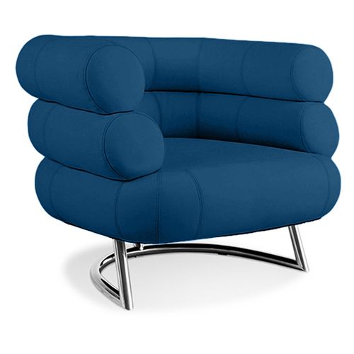 Fauteuil Design - Revêtement En Simili - Biven Bleu Foncé