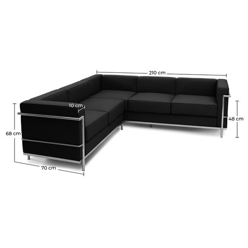 Canapé D'angle Squar (5 Places)- Cuir Premium Rouge