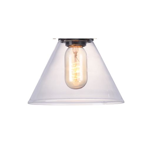 Lampe Pendante Avec Petit Abat-jour Cristal Edison  – Acier Bronze