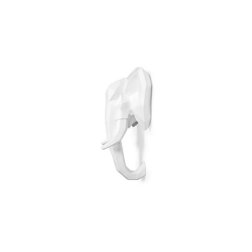 Tête D'éléphant Origami - Résine Blanc