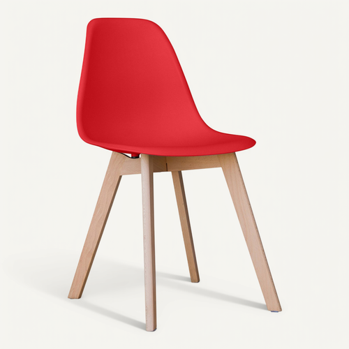 Chaise À Manger Design Scandinave Brielle Rouge