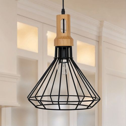 Suspension En Métal Et Bois Noir - Fenris Noir